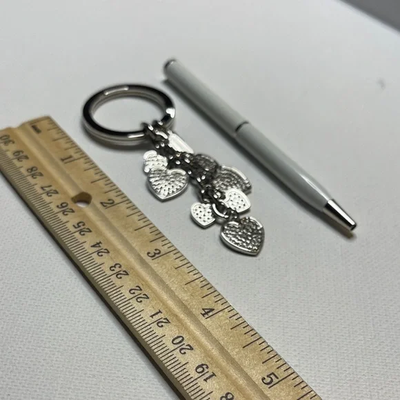 Coach Silver Heart Keychain with White Coach Pen - Picture 4 of 6